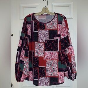Floral Patchwork Women's Blouse
